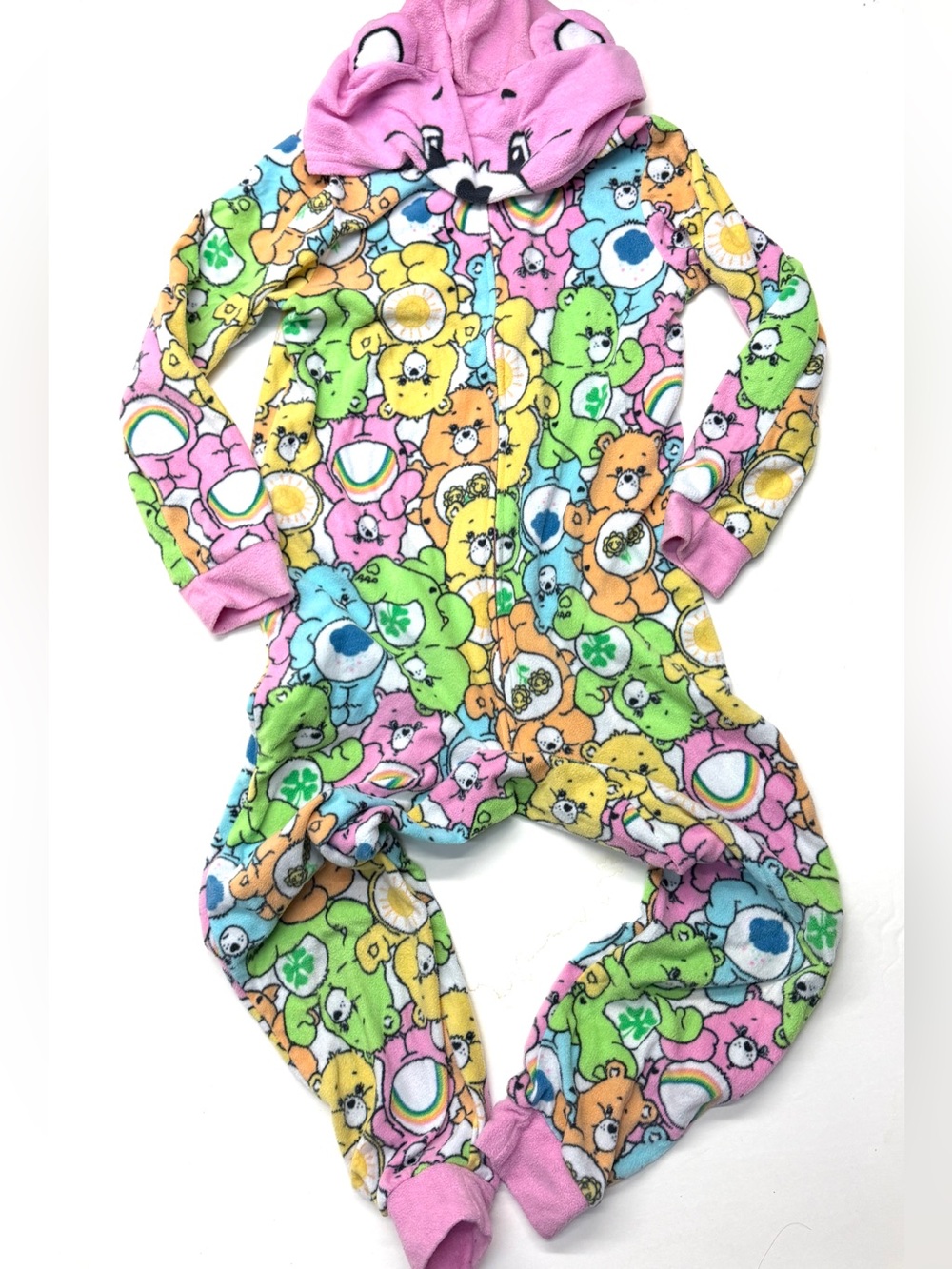 Care Bears Fleece Footed One-Piece with Hood Pajamas Onesie Costume